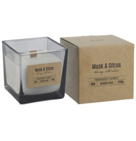 Vonná svíčka dřevěný knot 170g MUSK & citrus