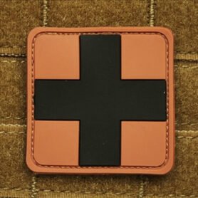 JACKETS TO GO nášivka KŘÍŽ MEDIC plast HNĚDÁ/ČERNÁ