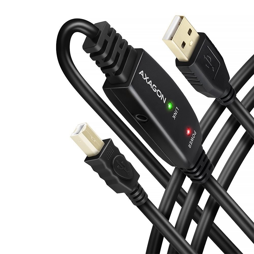 AXAGON ADR-220B USB 2.0 active connecting / repeater cable USB-A -> USB-B, 20m