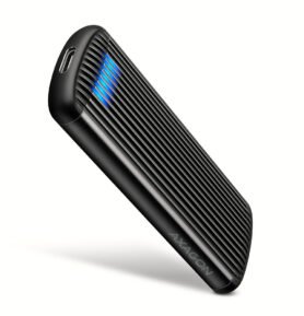 AXAGON EEM2-SC, M.2 NVMe SSD Enclosure, USB-C 10Gbps, Screwless, Ribbed Aluminum