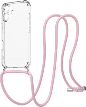 AlzaGuard Luxe Lanyard Case pro iPhone 16 růžový