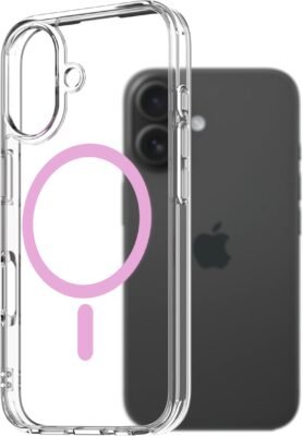 AlzaGuard Crystal Clear TPU Case Compatible with Magsafe pro iPhone 16 - růžový