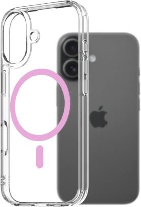 AlzaGuard Crystal Clear TPU Case Compatible with Magsafe pro iPhone 17 - růžový