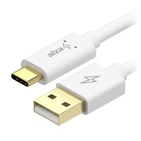 AlzaPower Core Charge USB-A to USB-C 2.0 0.5m bílý
