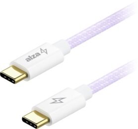 AlzaPower CompactCore USB-C to USB-C 2.0, 100W, 1m - fialový