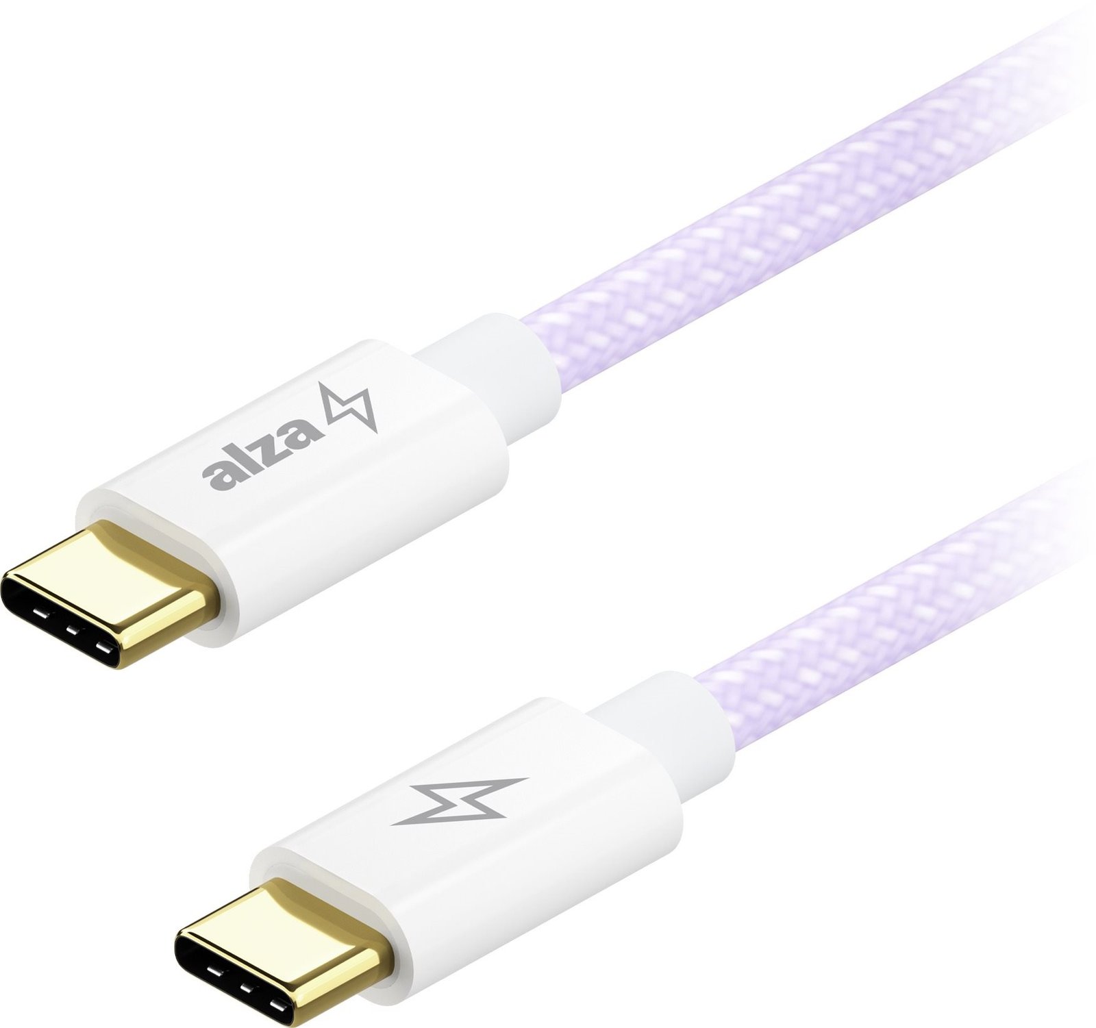 AlzaPower CompactCore USB-C to USB-C 2.0, 100W, 1m - fialový