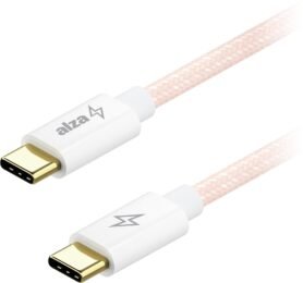 AlzaPower CompactCore USB-C to USB-C 2.0, 100W, 2m - růžový
