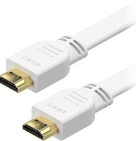 AlzaPower Flat HDMI 1.4 High Speed 4K 1m bílý