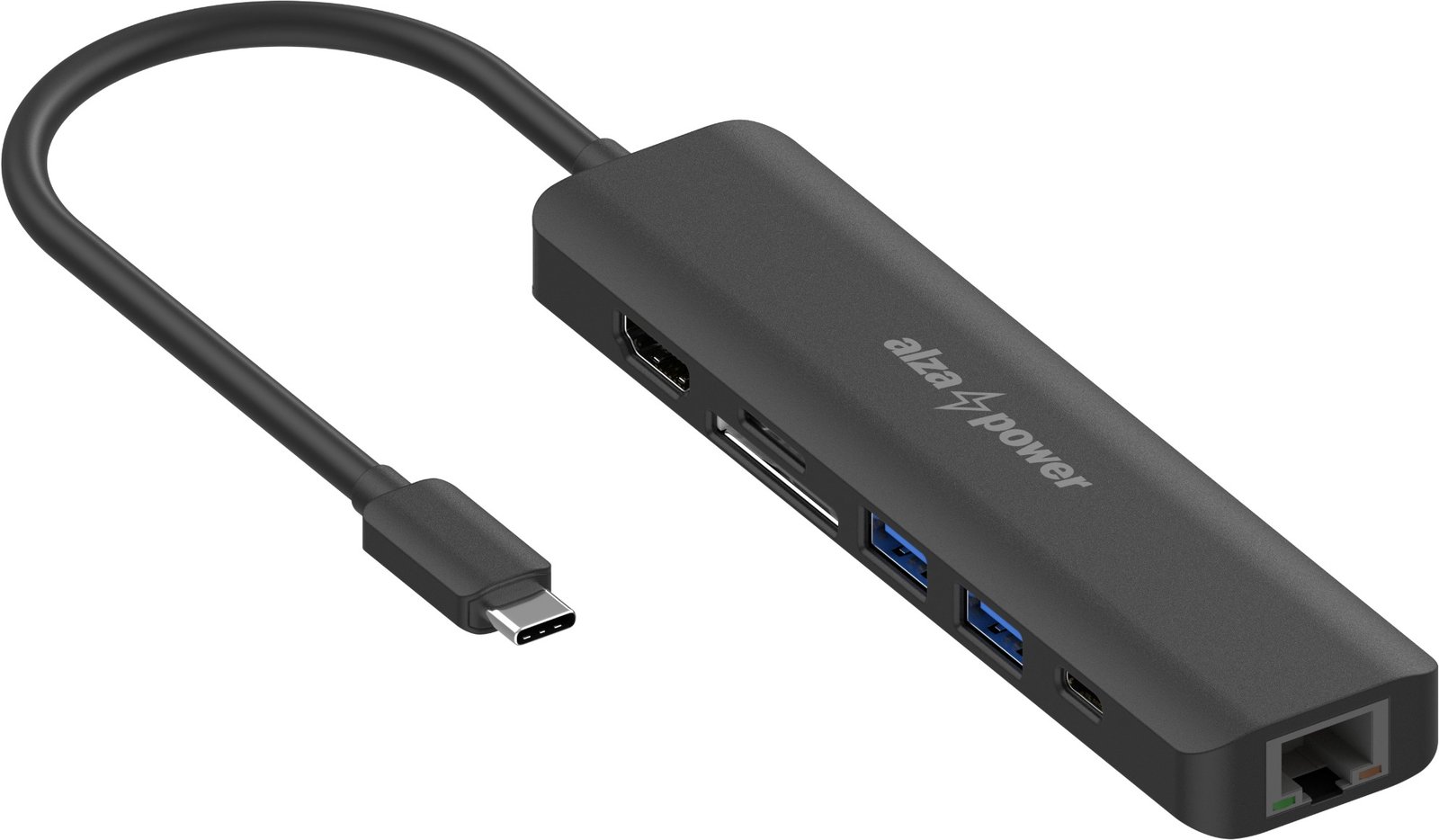 AlzaPower USB-C Dock Station 7v1 (140W) černá