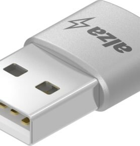 AlzaPower USB-A (M) to USB-C (F) 2.0 OTG vesmírně šedý