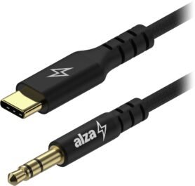 AlzaPower AluCore USB-C to 3.5mm Jack (M) 1m černý