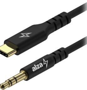AlzaPower AluCore USB-C to 3.5mm Jack (M) 1m černý