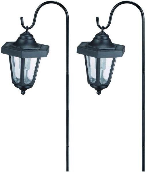Entac 2 ks Zahradní solární světlo LED lucerna, 68 cm, černá barva, bílé světlo