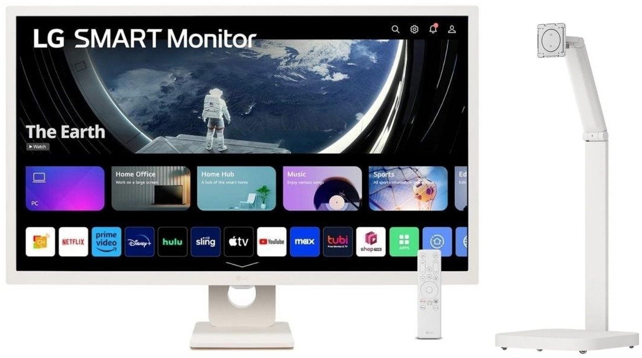 31,5" LG Smart 32SR50F-W + LG Swing Stand