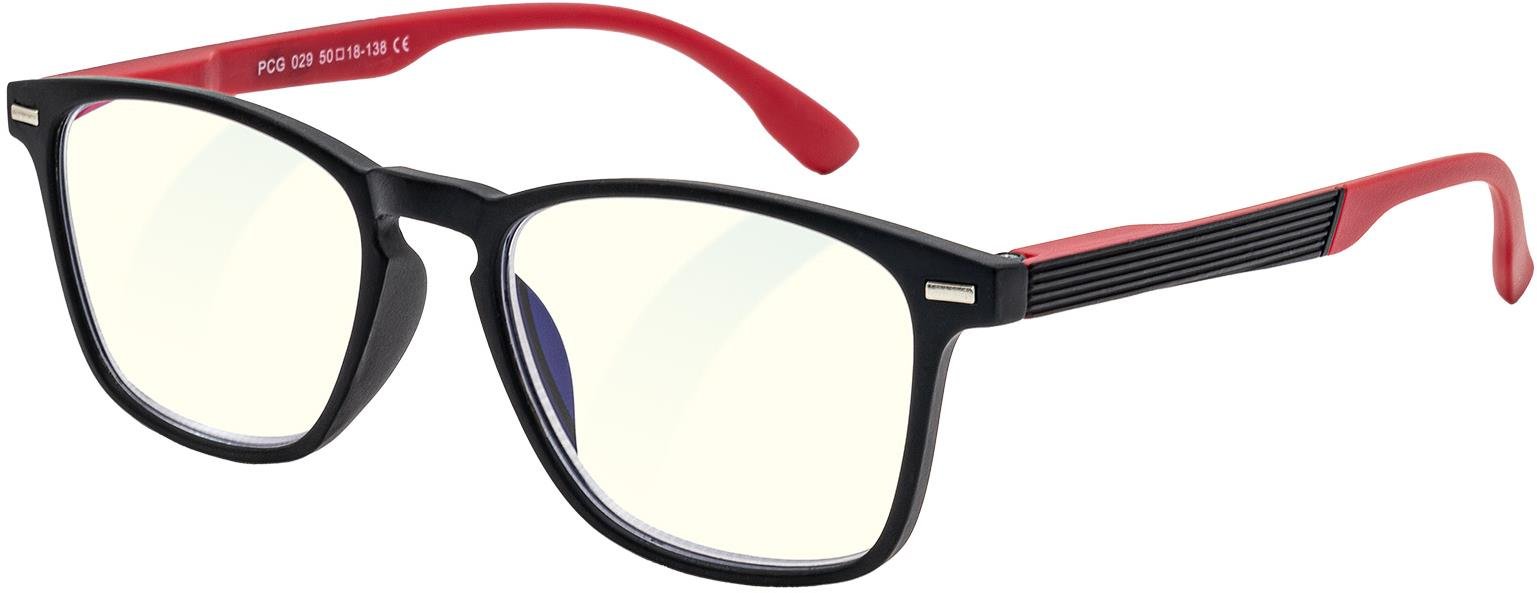 GLASSA Blue Light Blocking Glasses PCG 029, +2,50 dio, černo červené