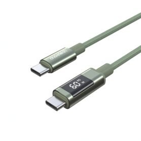 ChoeTech PD60W USB-C to USB-C Digital Display 1.2m Nylon Cable Dark green