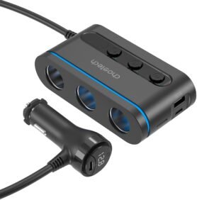 ChoeTech 3 Sockets 2C+1A PD30W Cigarette Lighter Splitter