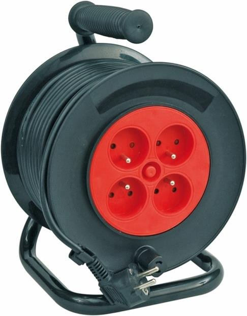 VOREL Kabel prodlužovací 40 m 4 zásuvky typ E buben TO-82684
