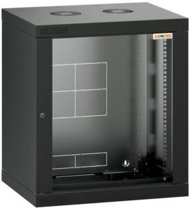 Conteg RQN-12-60/45 - 19" nástěnný rozvaděč 12U, 572 × 450 mm, černý