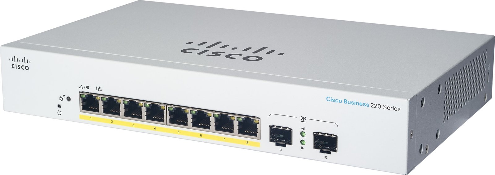 CISCO CBS220 Smart 8-port GE, PoE, Ext PS, 2x1G SFP