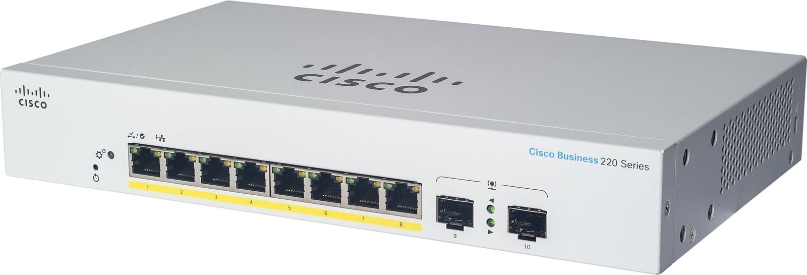 CISCO CBS220 Smart 8-port GE, Ext PS, 2x1G SFP
