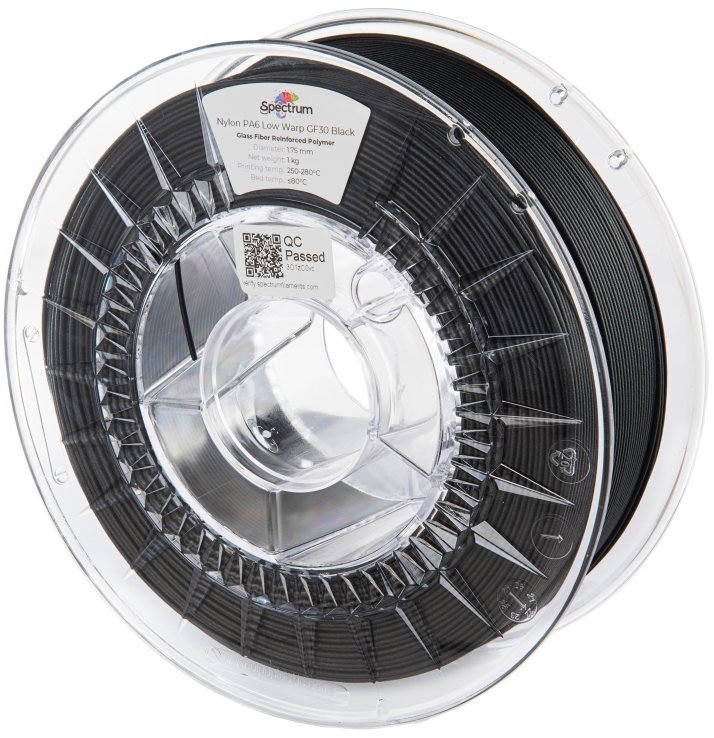 Filament Spectrum Nylon PA6 Low Warp GF30 1.75mm Black 1kg