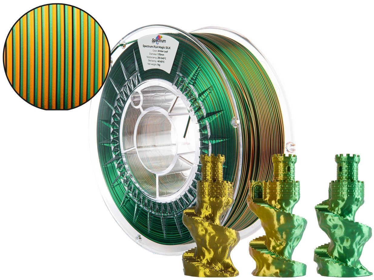 Filament Spectrum PLA Magic SILK 1.75mm Amber Leaf 1kg