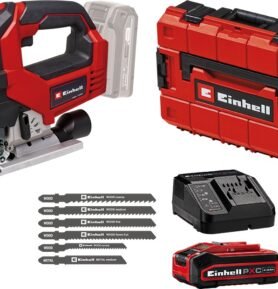 EINHELL Professional Set kmitací pila AKU TP-JS 18/135 Li BL + příslušenství 4326626 (1x4 Ah Plus)