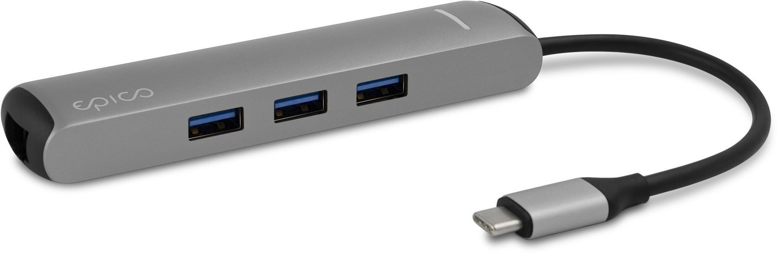 Epico Hub Slim s rozhraním USB-C pro notebooky a tablety - stříbrný