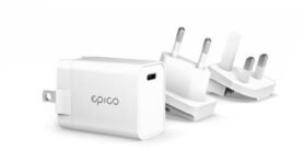 Epico 20W síťová nabíječka s vyměnitelnou zástrčkou (EU, UK) - bílá