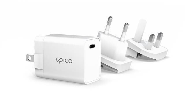 Epico 20W síťová nabíječka s vyměnitelnou zástrčkou (EU, UK) - bílá