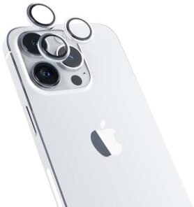 Epico Hliníkové ochranné sklo na čočky fotoaparátu pro iPhone 14 Pro / 14 Pro Max stříbrná