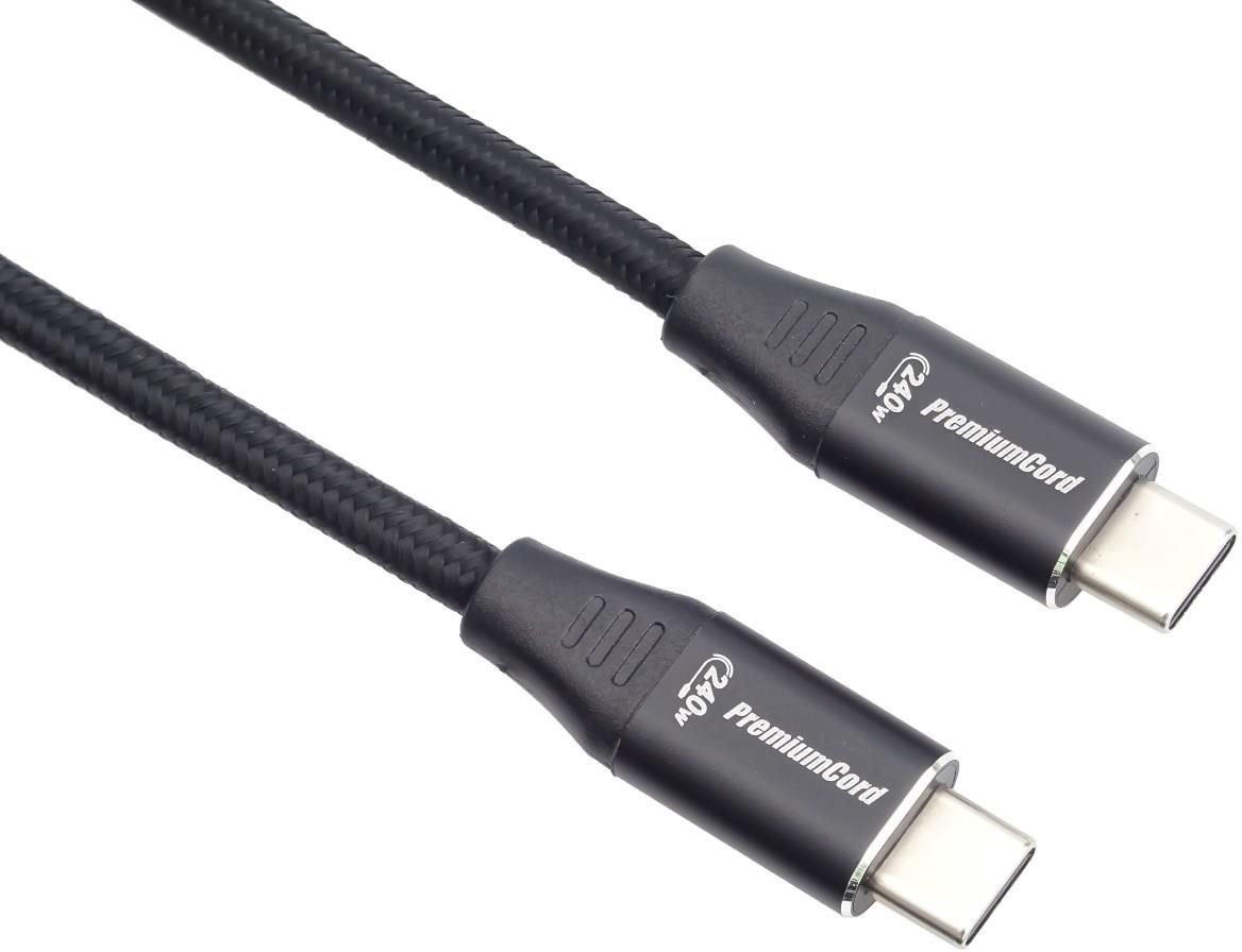 PremiumCord Kabel USB-C M/M, 240W 480Mbps, 2 m