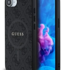 Guess PU Leather 4G Colored Ring MagSafe Zadní Kryt pro iPhone 16e/17e Black