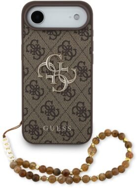 Guess PU 4G Metal Logo Strap Zadní Kryt pro iPhone Air Brown