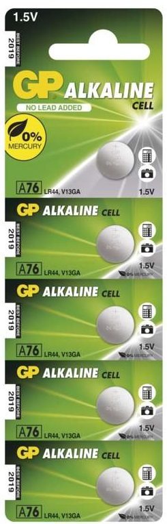 GP LR44 (A76) alkalická 5ks v blistru