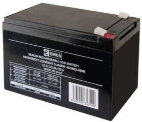 EMOS Bezúdržbový olověný akumulátor 12 V/12 Ah, faston 6,3 mm