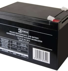 EMOS Bezúdržbový olověný akumulátor 12 V/12 Ah, faston 6,3 mm