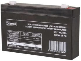 EMOS Bezúdržbový olověný akumulátor 6 V/7 Ah, faston 4,7 mm