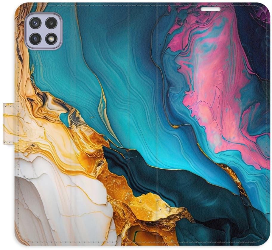 iSaprio Flip pouzdro Colourful Marble pro Samsung Galaxy A22 5G