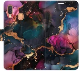iSaprio Flip pouzdro Dark Marble pro Samsung Galaxy A40