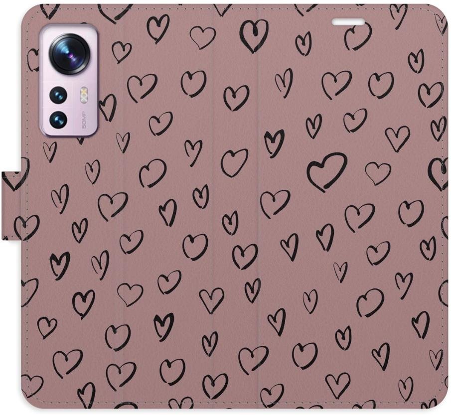 iSaprio Flip pouzdro Heart Dark 02 pro Xiaomi 12 / 12X