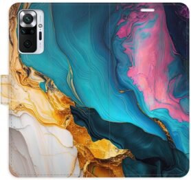 iSaprio Flip pouzdro Colourful Marble pro Xiaomi Redmi Note 10 Pro