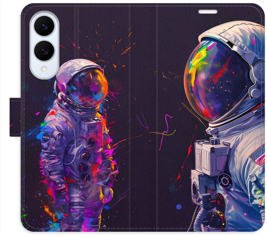 iSaprio Flip pouzdro Neon Astronaut 02 pro Samsung Galaxy S25 Edge