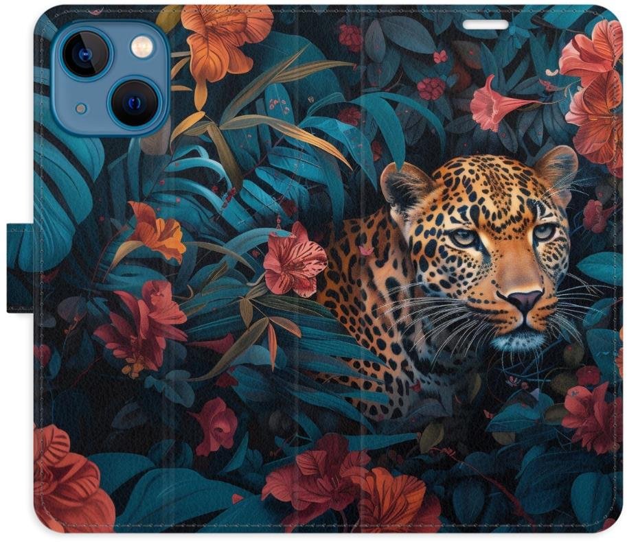 iSaprio Flip pouzdro Flower Jaguar 02 pro iPhone 13 mini
