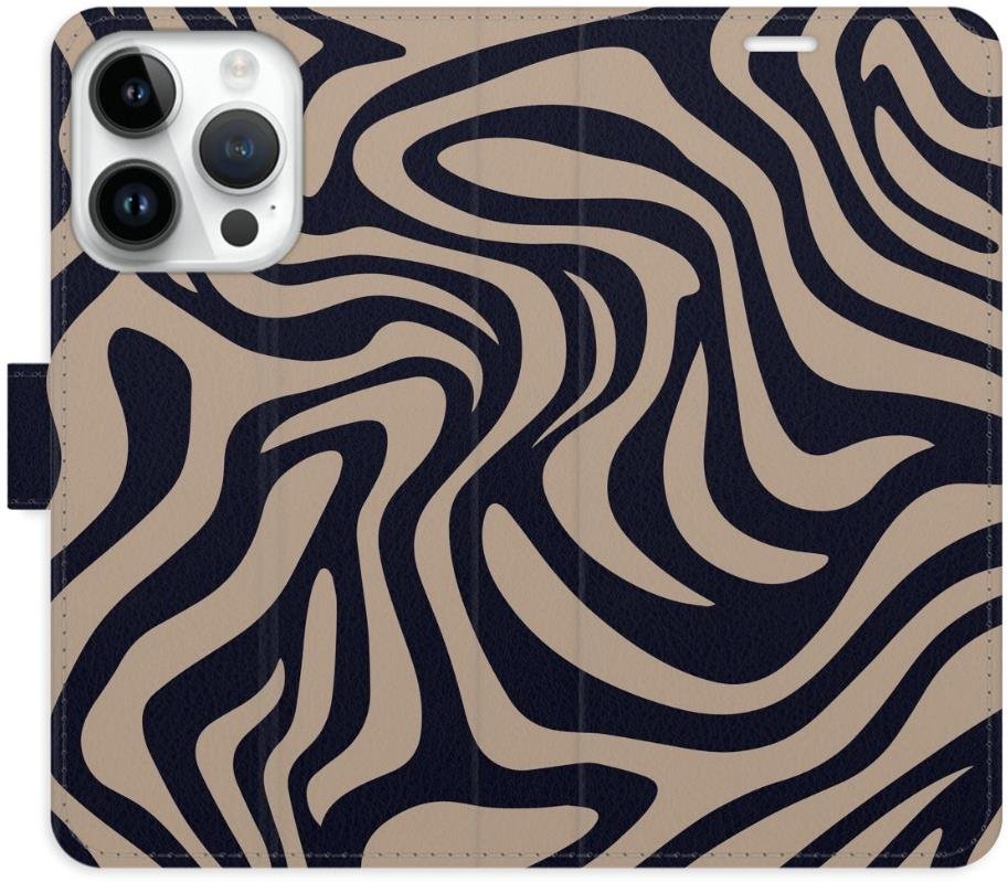 iSaprio Flip pouzdro Zebra Black 02 pro iPhone 15 Pro