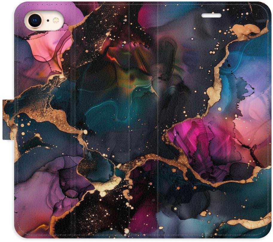 iSaprio Flip pouzdro Dark Marble pro iPhone 7/8/SE 2020