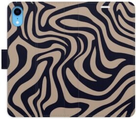 iSaprio Flip pouzdro Zebra Black 02 pro iPhone XR