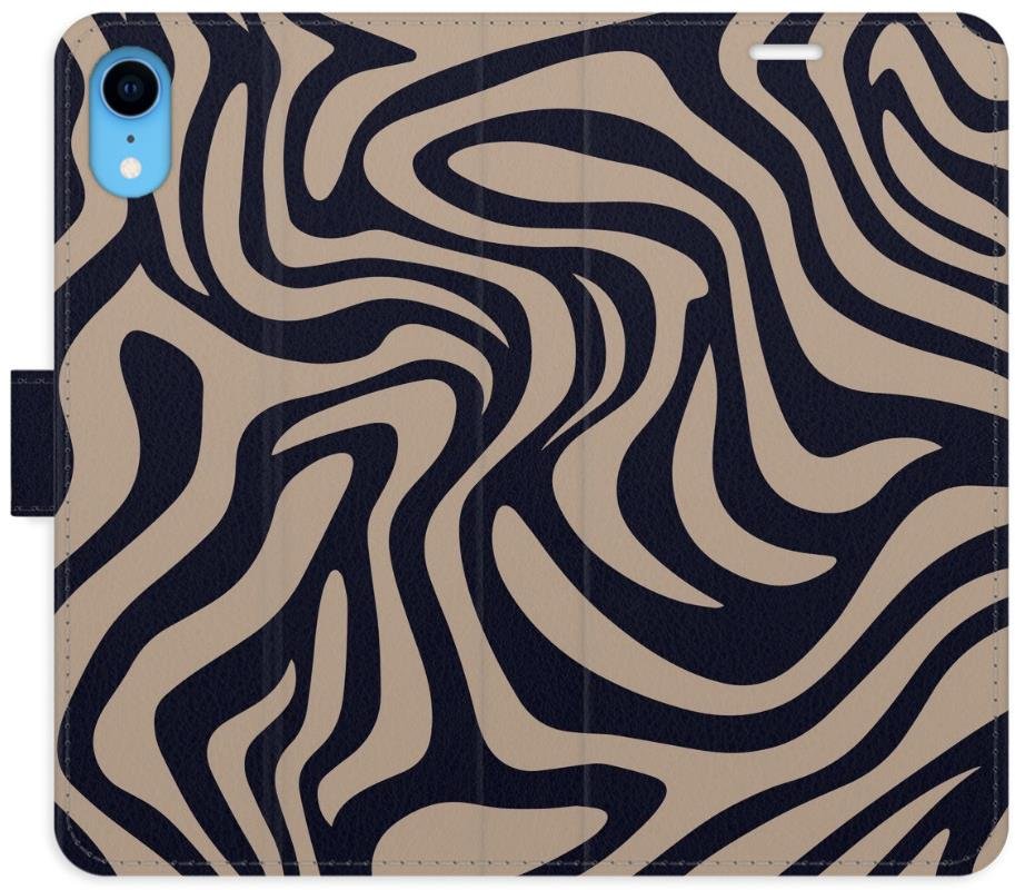 iSaprio Flip pouzdro Zebra Black 02 pro iPhone XR