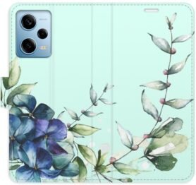 iSaprio flip pouzdro Blue Flowers pro Xiaomi Redmi Note 12 Pro 5G / Poco X5 Pro 5G
